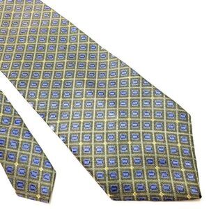 Geoffrey Been Silk Green Blue Geometric Wide USA‎